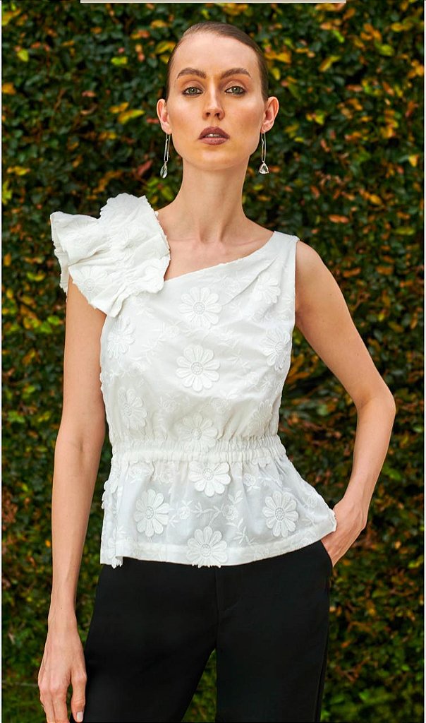 Blusa Laço Ombro Fluida | We Fashion Outlet