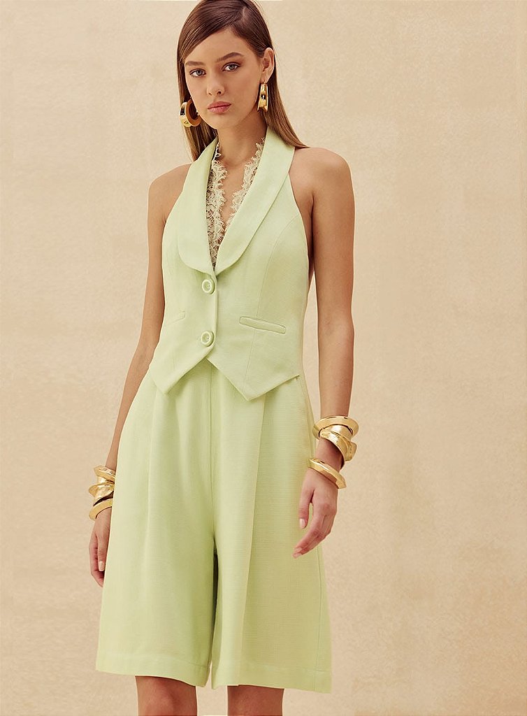 Colete Renda Verde Claro | We Fashion Outlet