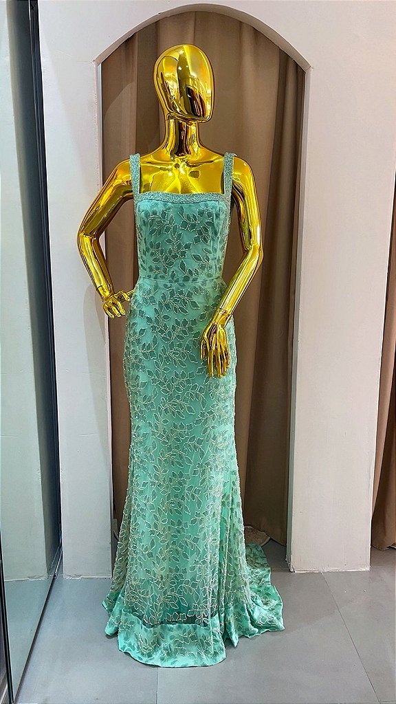 Vestido Fluido Estampado Verde | We Fashion Outlet
