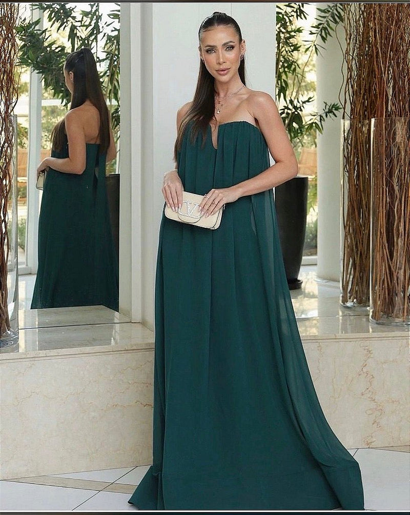 Vestido Longo Fluido Verde | We Fashion Outlet