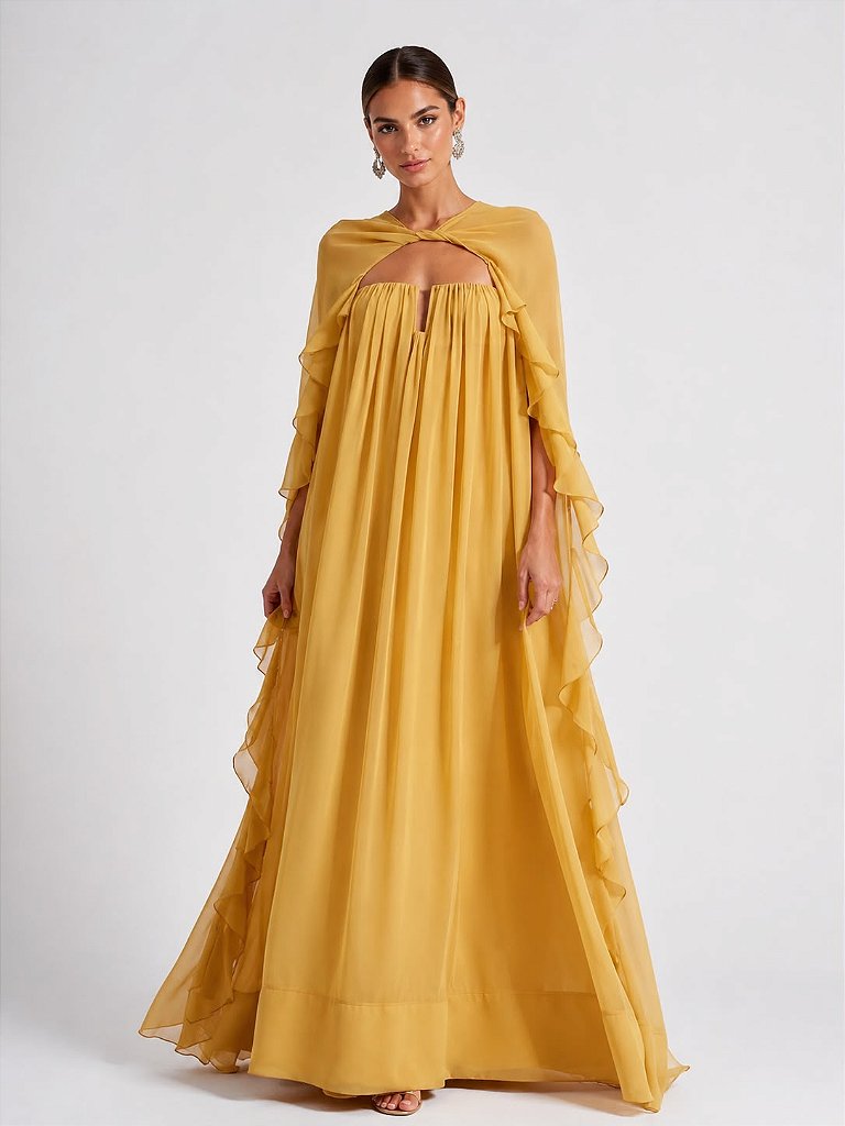 Vestido Longo Fluido Amarelo | We Fashion Outlet