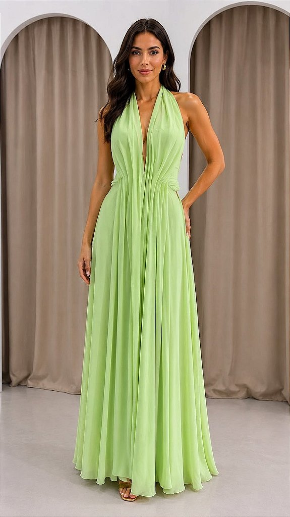 Vestido Longo Fluido Verde | We Fashion Outlet