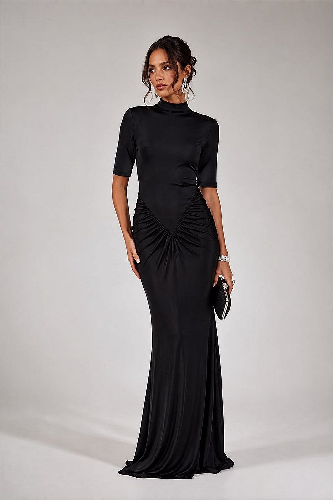 Vestido Longo Preto Elegante | We Fashion Outlet