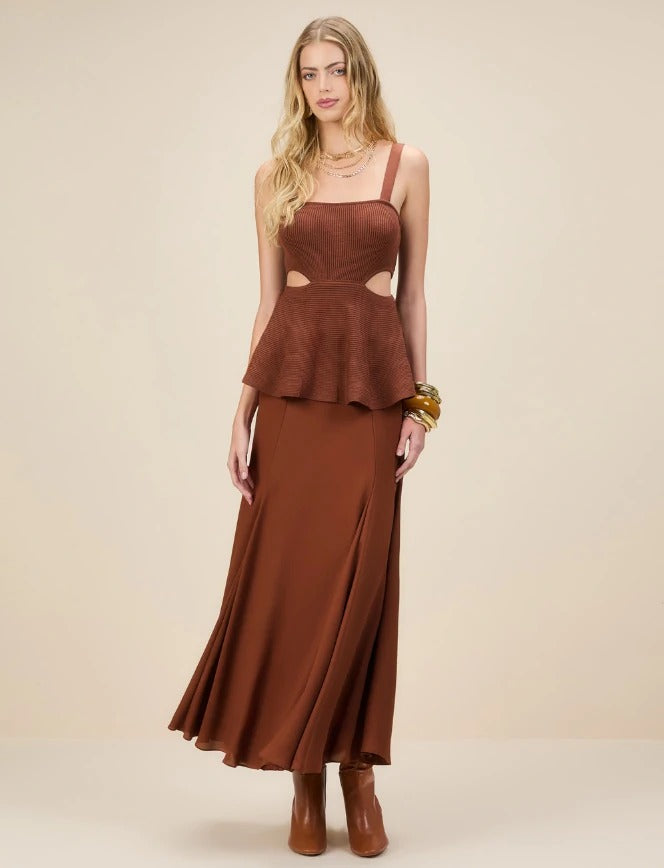 Vestido Maxi Midi Tricot Peplum | We Fashion Outlet