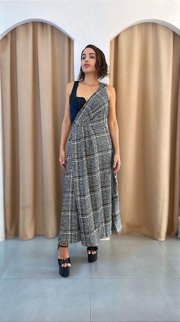 Vestido Midi Tweed Xadrez | We Fashion Outlet