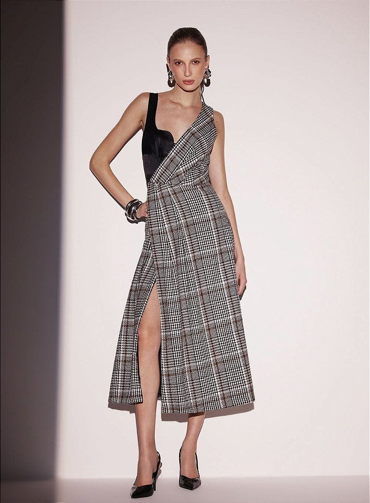 Vestido Midi Xadrez | Estilo Casual | We Fashion Outlet