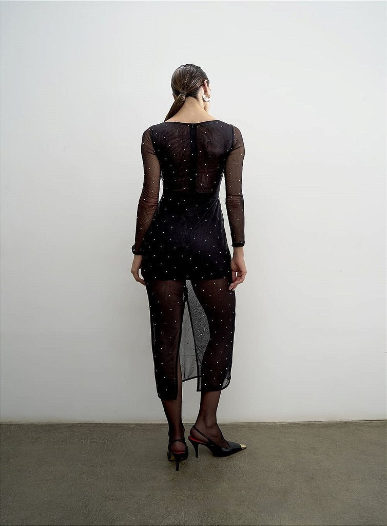 Vestido Tule Cristais