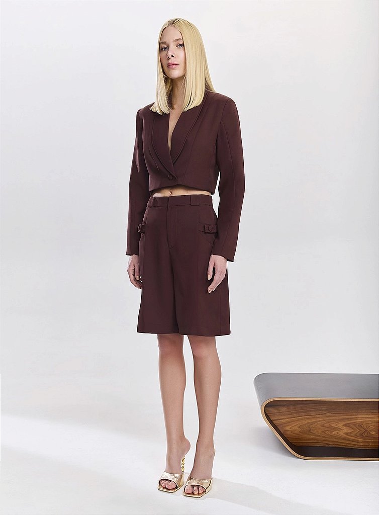 Conjunto Blazer Cropped Bermuda | We Fashion Outlet