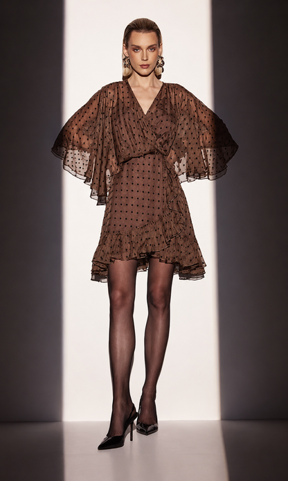 Vestido Curto Transpassado Mesh | We Fashion Outlet