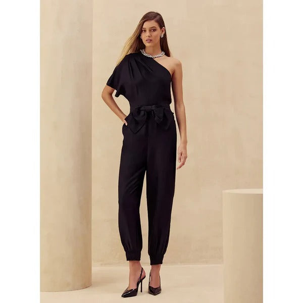 Macacão Preto Laço | We Fashion Outlet