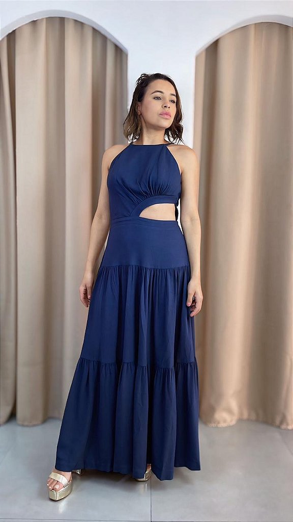 Vestido Midi Fluido Tie-Up | We Fashion Outlet
