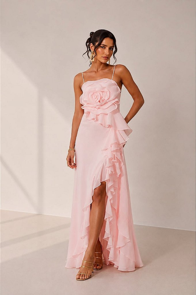 Vestido Longo Flor Camadas | We Fashion Outlet