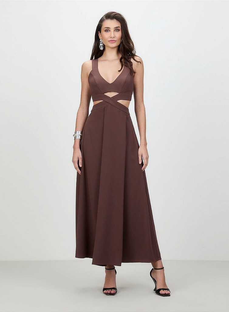 Vestido Midi Faixa | Caimento Confortável | We Fashion Outlet