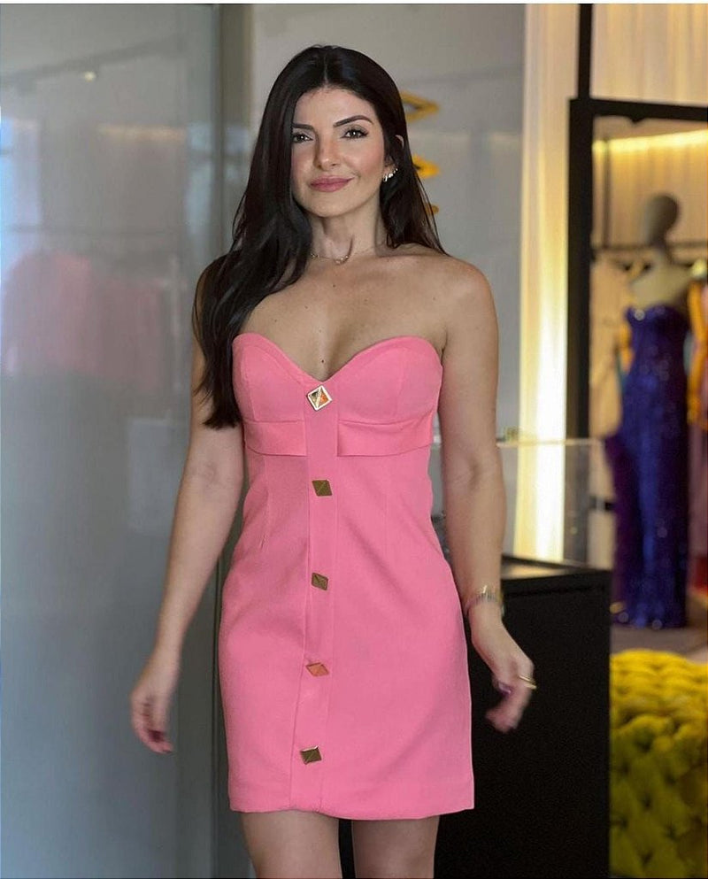 Vestido Mini Decote Prega | We Fashion Outlet