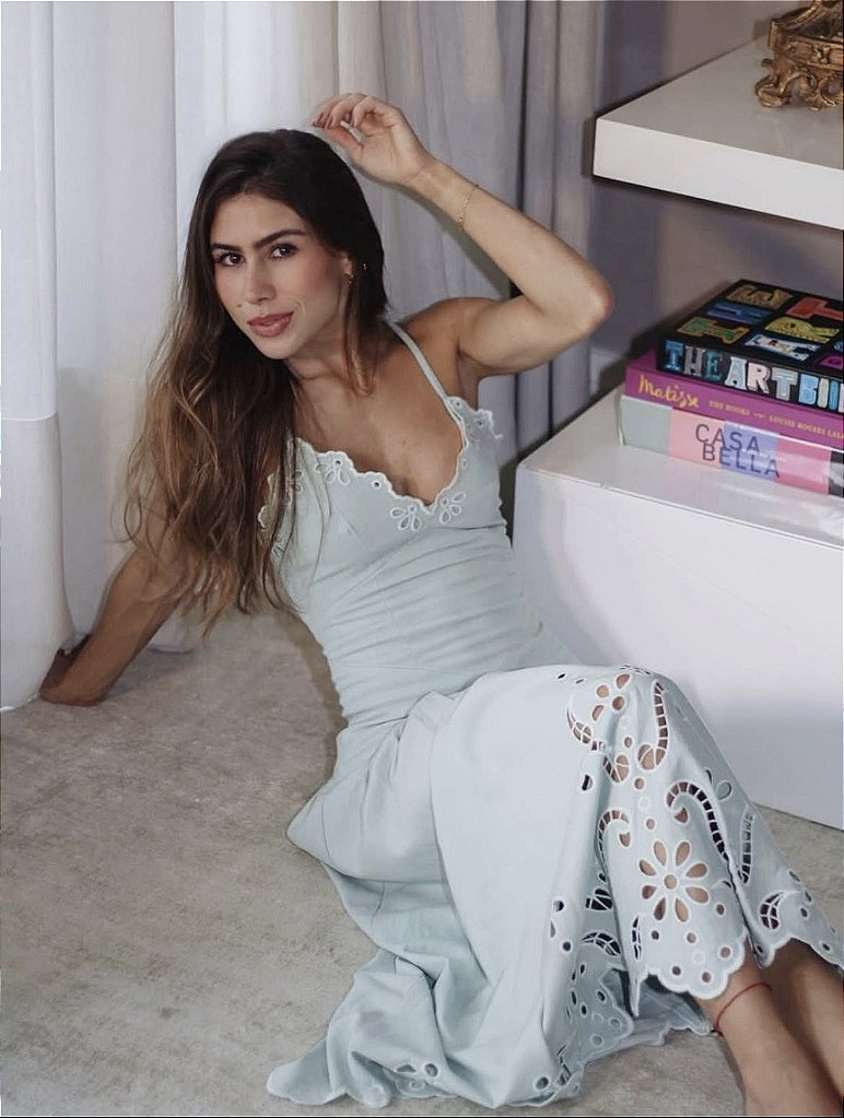 Vestido Midi Romântico Linho | We Fashion Outlet